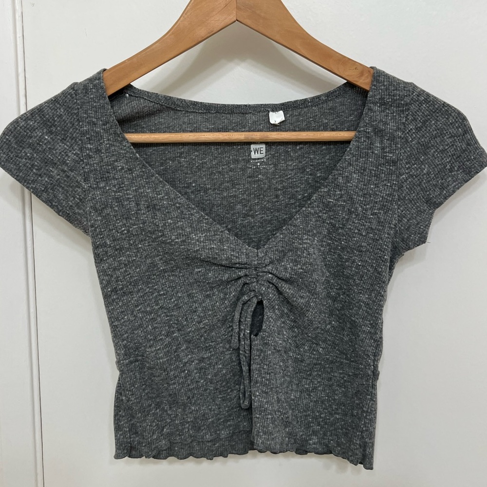 Gray Crop Top